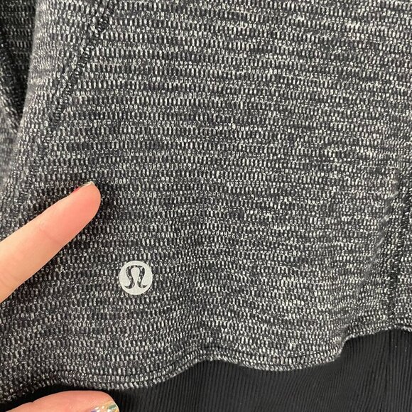 Lululemon Runderful 1/2 Zip Mini Check Pique Black Heathered Black Size 2 - Picture 6 of 7
